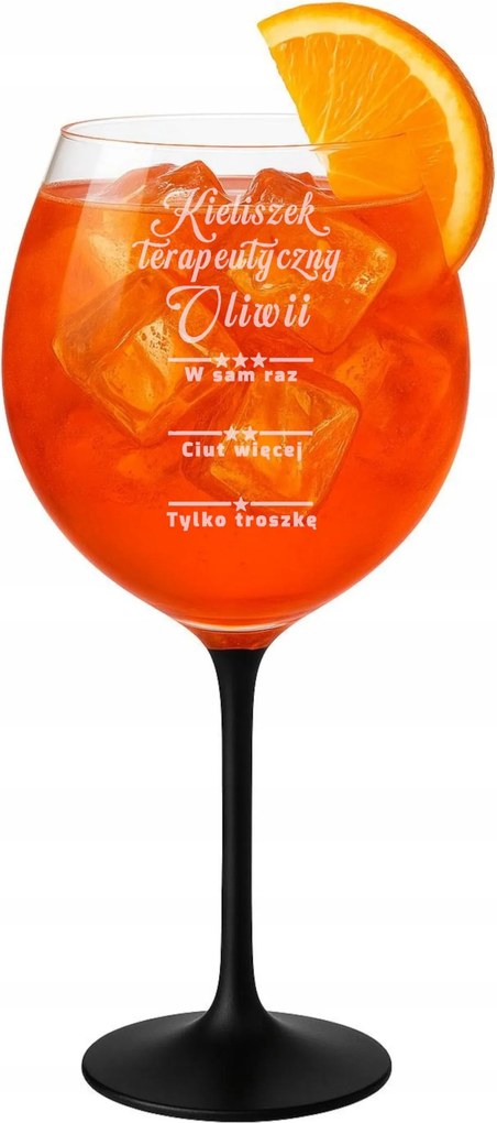 Gravírozott pohár Terápiás Ajándék Nőknek 600ml fekete láb