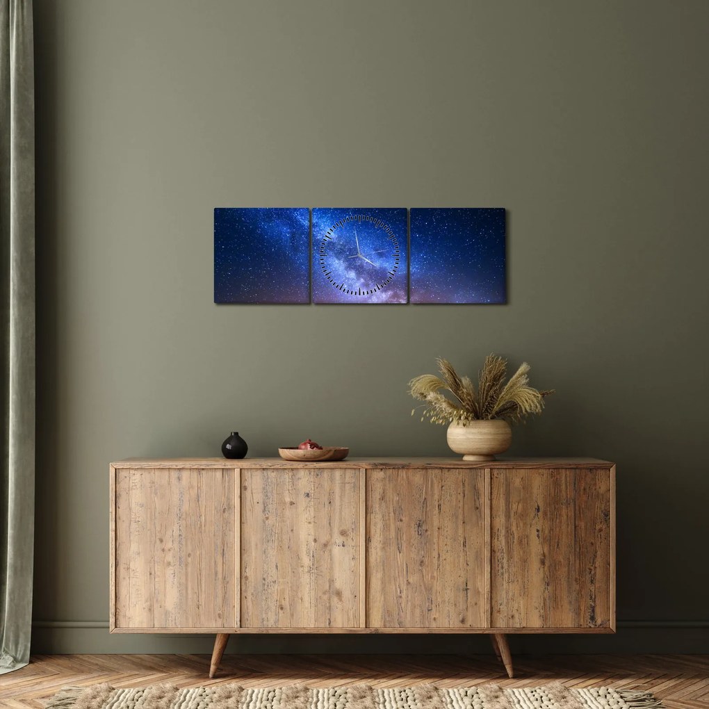 Kép - A csillagok éjszakai szépsége (órával) (90x30 cm)