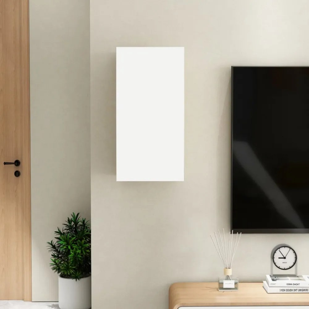 fehér és sonoma tölgy szerelt fa TV-szekrény 30,5 x 30 x 60 cm