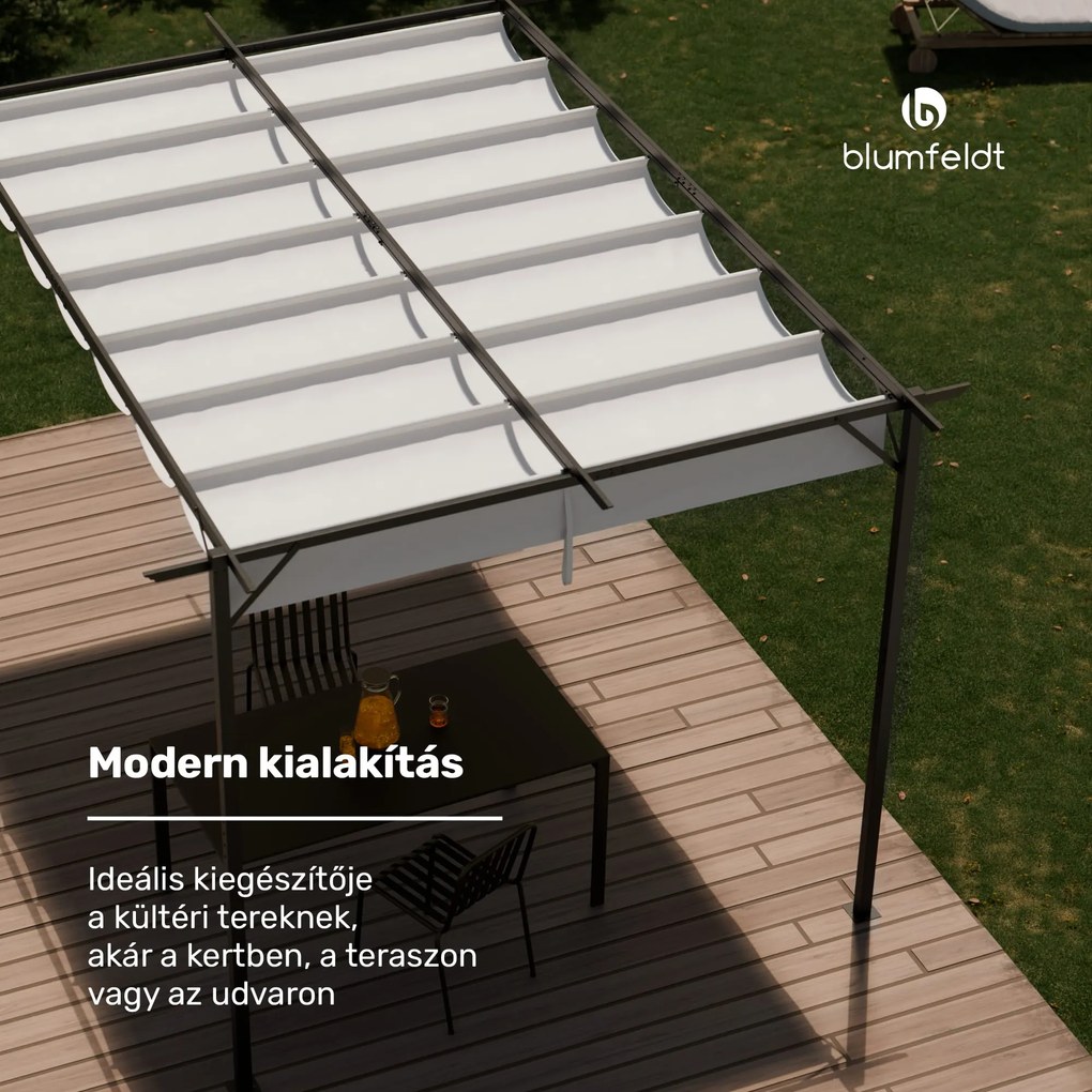 Blumfeldt Pantheon Robust, pergola, 3 x 4 m, időjárásálló porszórt acél
