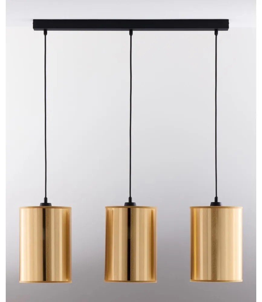 Jupiter 2092 - CORTINA zsinóros csillár 3xE27/15W/230V arany/fekete