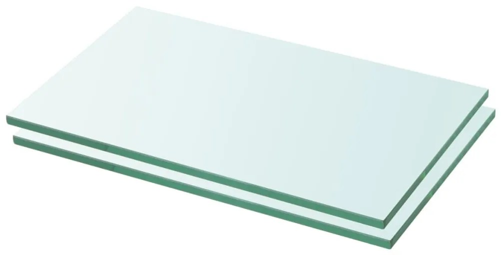 2 db átlátszó üveg paneles polc 30 x 12 cm