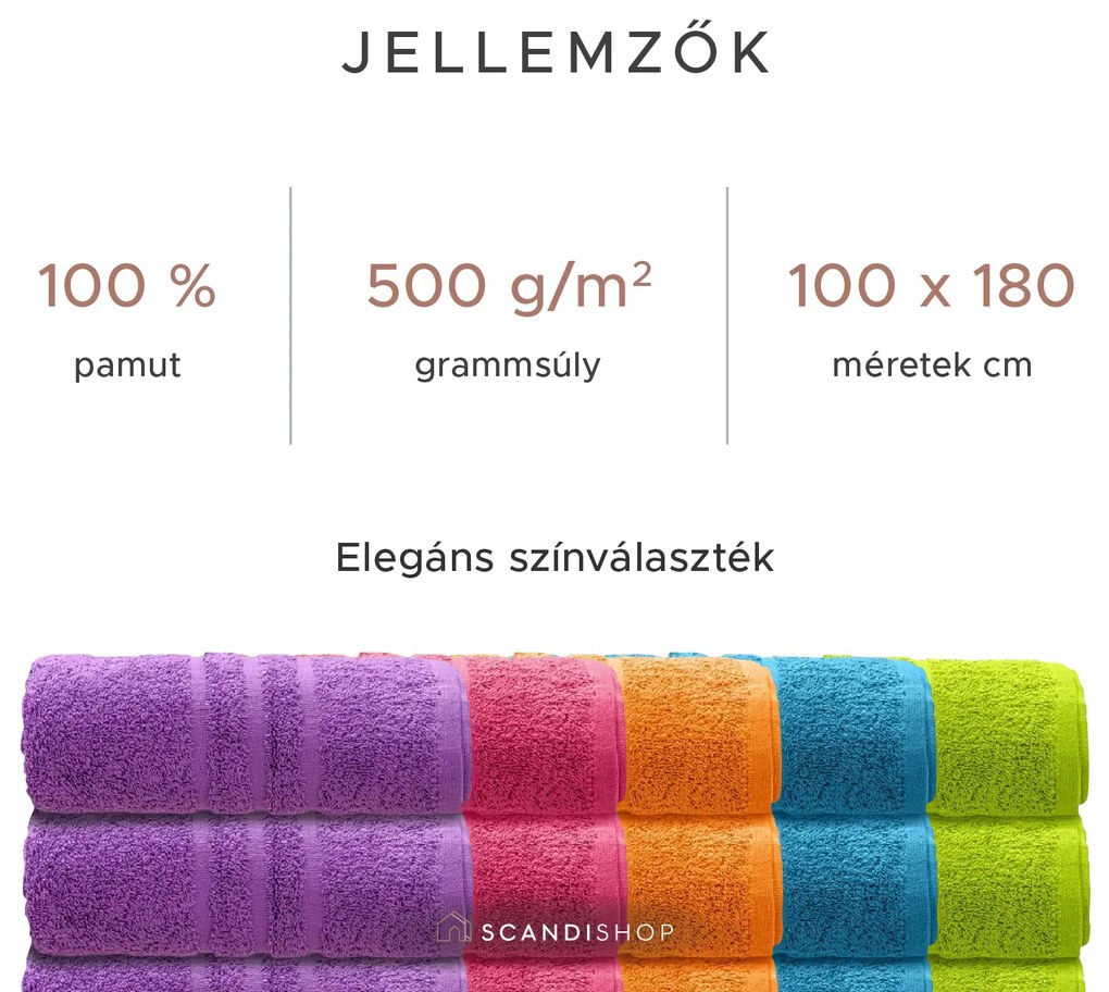 Comfort Maxi 100x180 cm azúrkék fürdőlepedő, 100% pamut