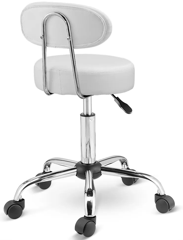 Casaria® Kerekes szék háttámlával - fehér