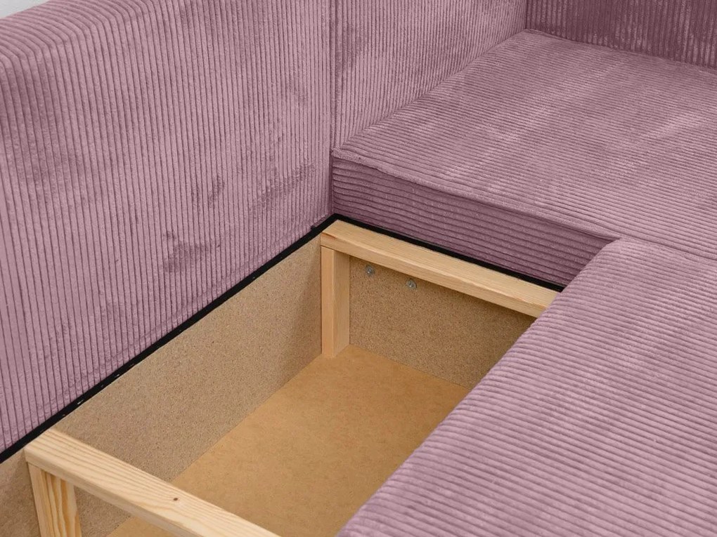 Világoslila sarokkanapé SMART COSARO, kétoldalas + 2 párna INGYEN