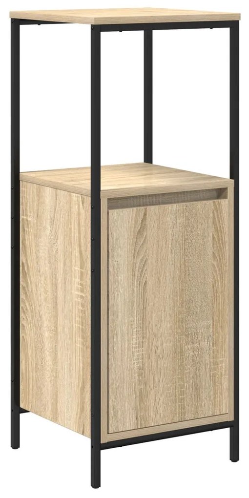 Fürdőszoba bútor szett fiókkal 3 pcs Sonoma tölgy és Fekete