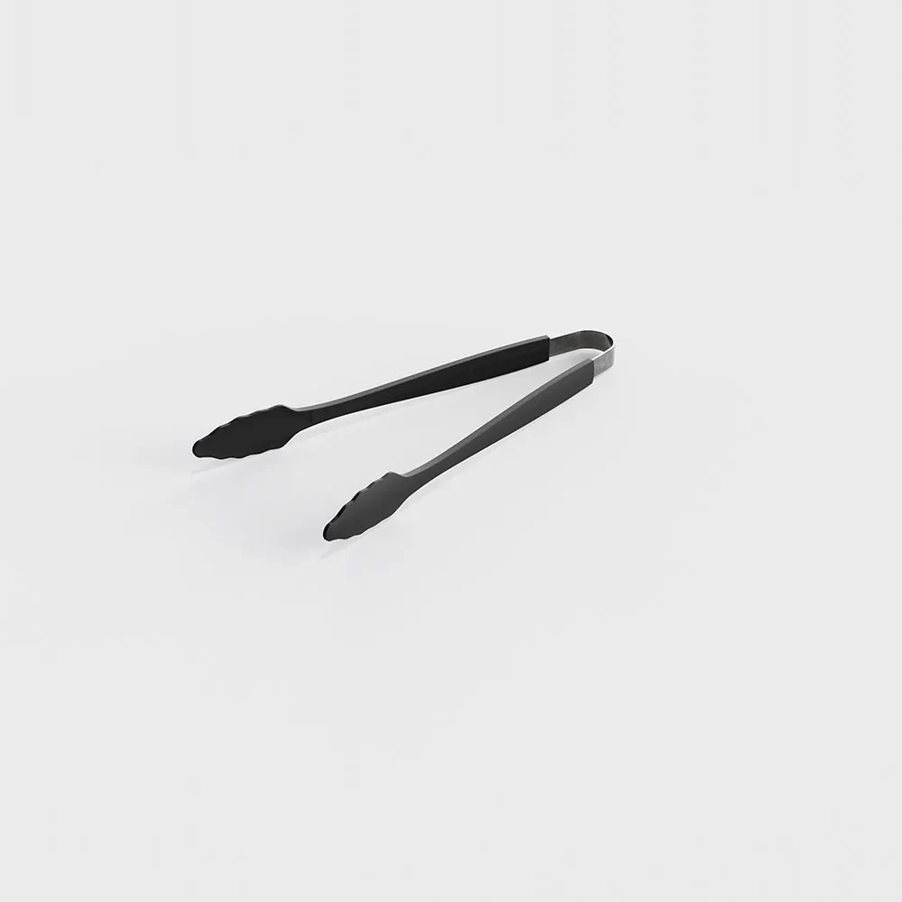 Szilikon konyhai csipesz fekete 33 cm