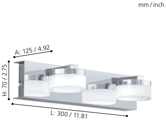 Eglo 94652 - ROMENDO LED fürdőszobai fali lámpa 2x4,5W IP44 230V