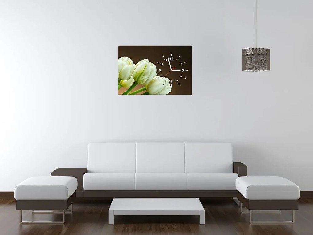 Gario Órás falikép Gyönyörű fehér tulipán Méret: 100 x 40 cm