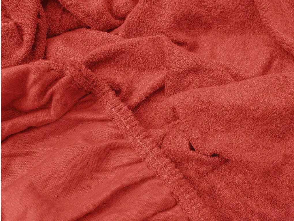 Frottír piros lepedő EXCLUSIVE 140x200 cm