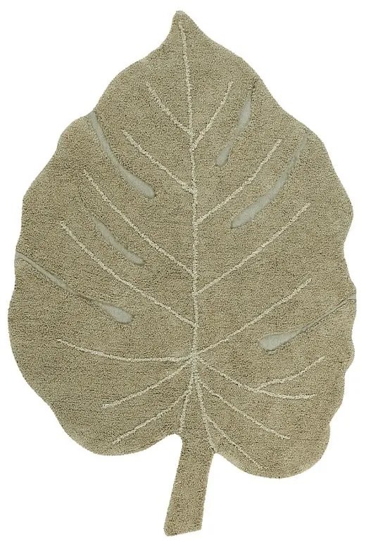 Khaki mosható kézi szövésű pamut gyerek szőnyeg 120x180 cm Monstera Olive – Lorena Canals