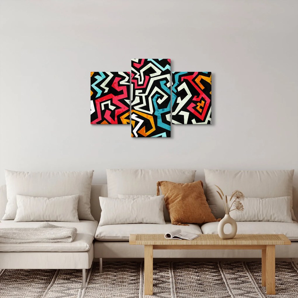 Grafikus absztrakciós kép (90x60 cm)