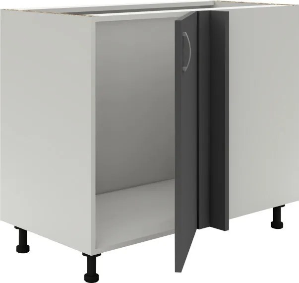 Benita 1 ajtós Alsó konyhaszekrény Antracit-Fehér 98x50x80 cm N