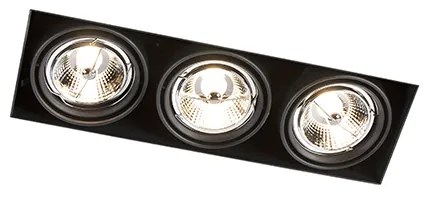 6 darabos süllyesztett spotlámpa készlet fekete GU10 AR70 keret nélküli 3-lámpás - Oneon