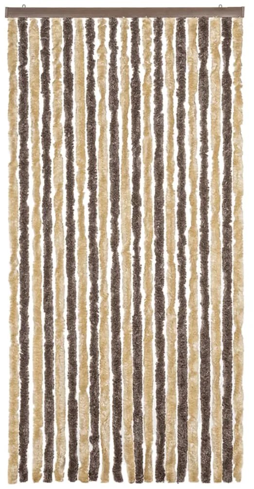 sötétbarna és bézs zsenília rovarfüggöny 90 x 220 cm