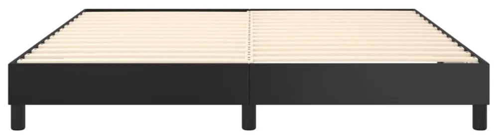 fekete műbőr rugós ágykeret 160x200 cm
