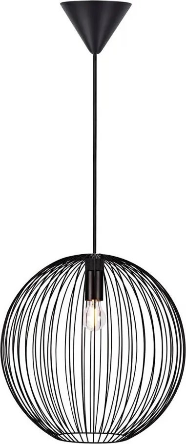 Nordlux - BERONI függeszték kábellel, 1x E27/60W/230V, fekete, Ø 35 cm