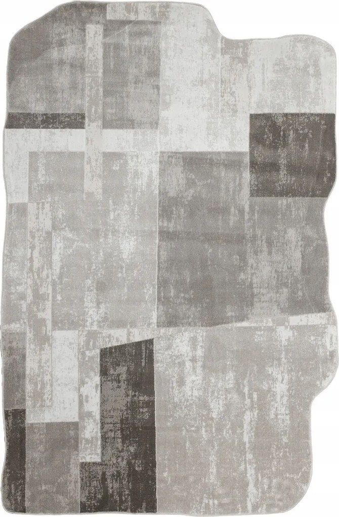 Szürke-bézs Alakú Szőnyeg Puha Vakolatkrém Szelén Nappaliba 120x180 cm