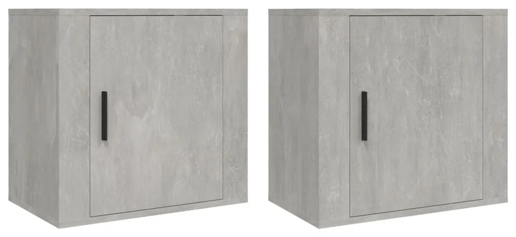 2 db betonszürke falra szerelhető éjjeliszekrény 50x30x47 cm