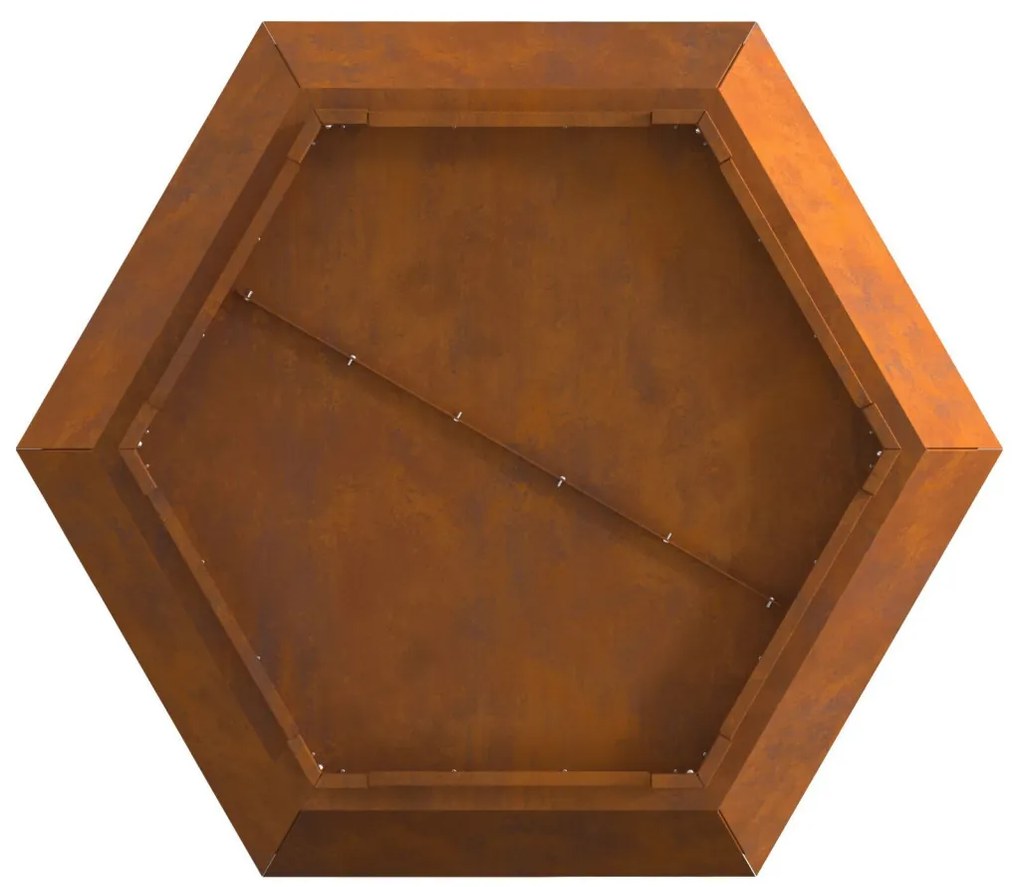 Tűzrakó Barna 75 x 75 x 28 cm időjárásálló acél