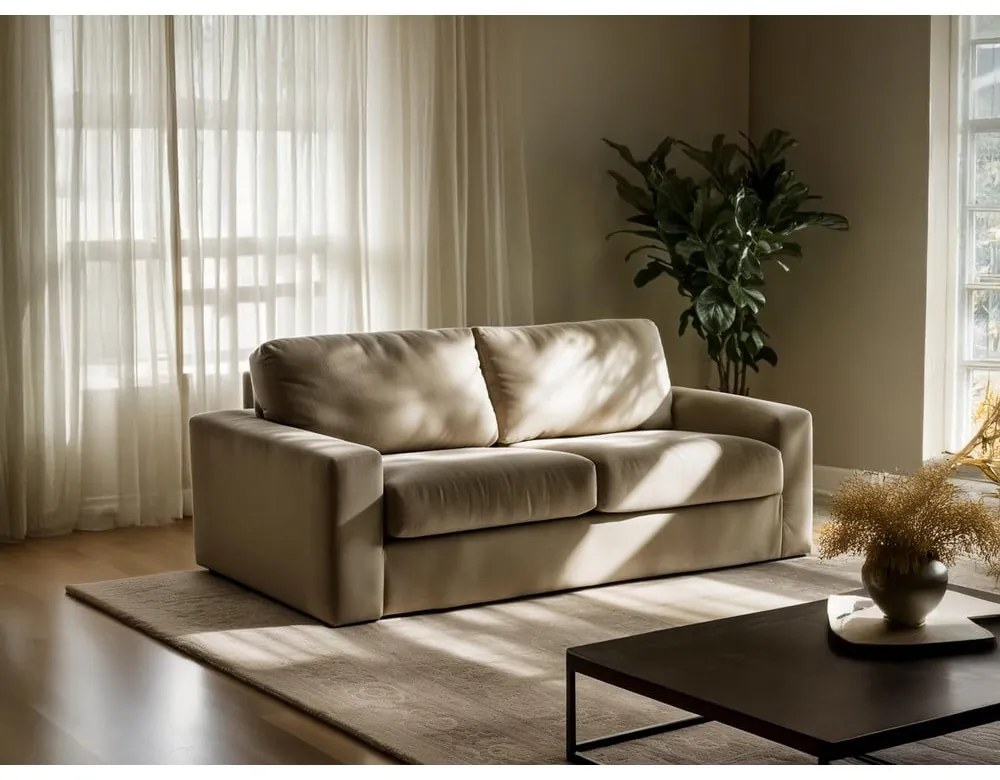 Sötétszürke kordbársony kinyitható kanapé 195 cm Nona – Makamii