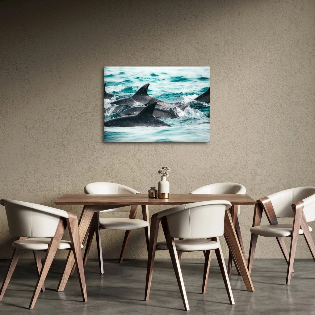 Kép - Delfinek az óceánban (70x50 cm)
