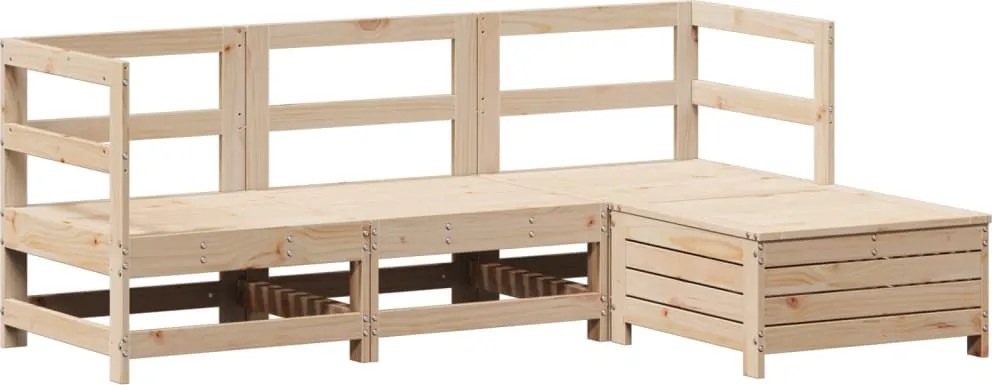 vidaXL 4 részes tömör fenyőfa kerti kanapészett