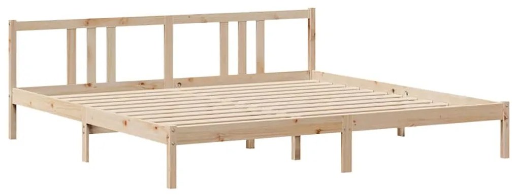 tömör fenyőfa ágykeret fejtámlával 180 x 200 cm