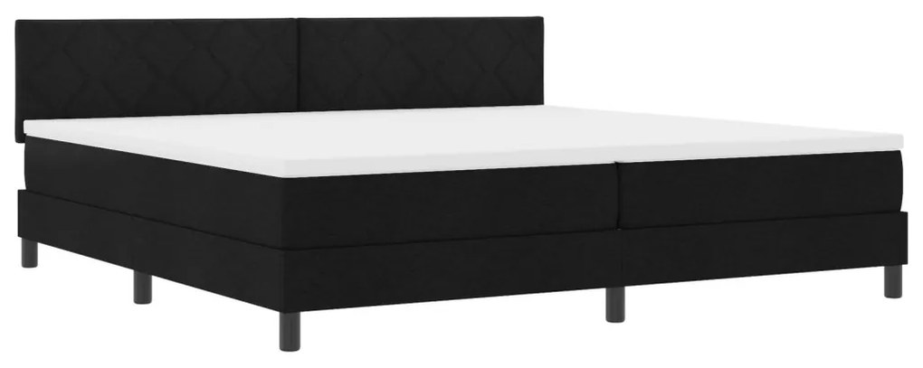 Box Spring Ágy Matraccal Fekete 200x200 cm Szövet