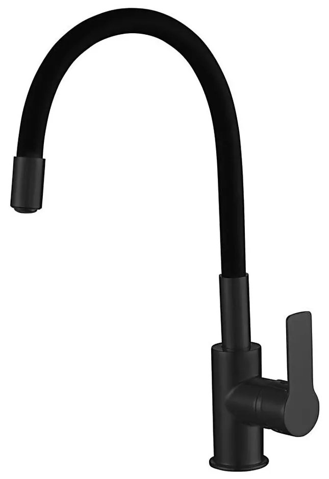 Aqualine - Mosogató csap rugalmas karral LORE matt fekete