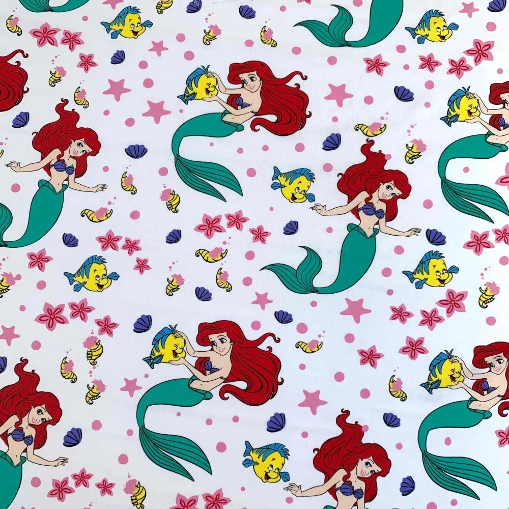 Disney Hercegnők Ariel gumis lepedő 90x200 cm