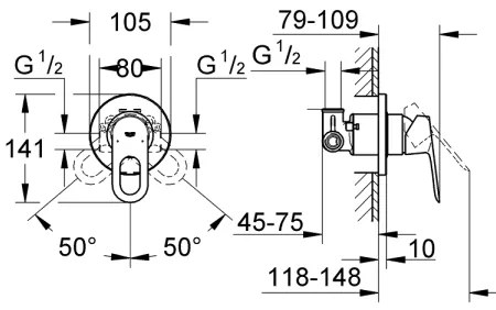 GROHE 29042000 - BAULOOP zuhanycsaptelep, fényes króm
