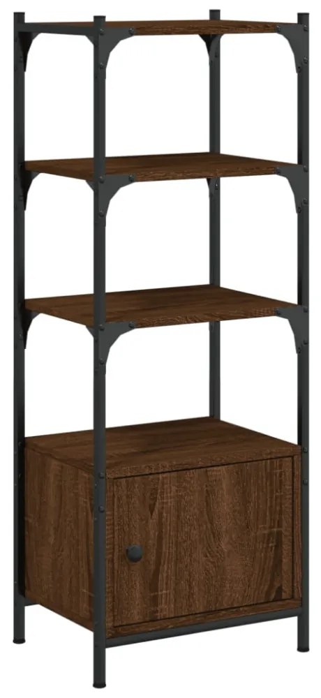 3 szintes barna tölgy szerelt fa könyvespolc 41 x 30 x 109,5 cm