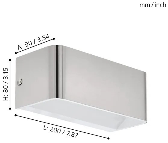 Eglo 98425 - LED Fali lámpa SANIA LED/10W/230V