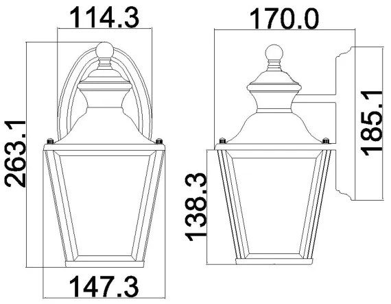 Kichler - Kültéri fali lámpa BAY SHORE 1xE27/60W/230V IP44 arany