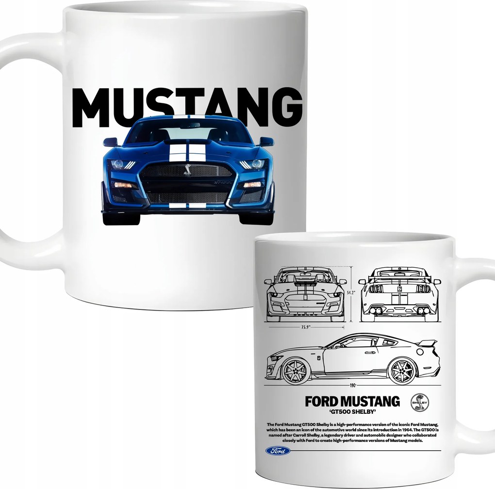 Mustang Shelby Bögre GT500 Születésnapi Ajándék Karácsony 330ml+CSOMAG