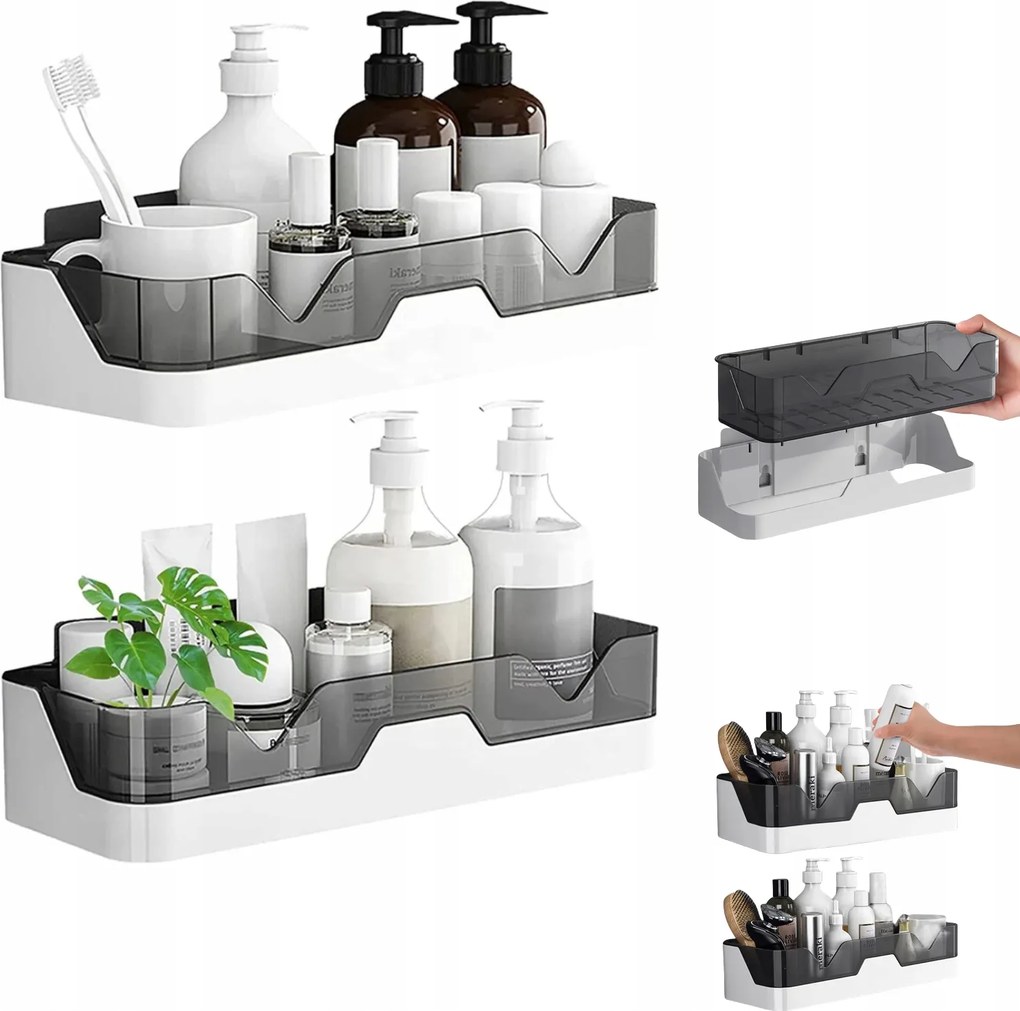 2x Zuhanypolc akasztós öntapadós fali fürdőszoba zuhany