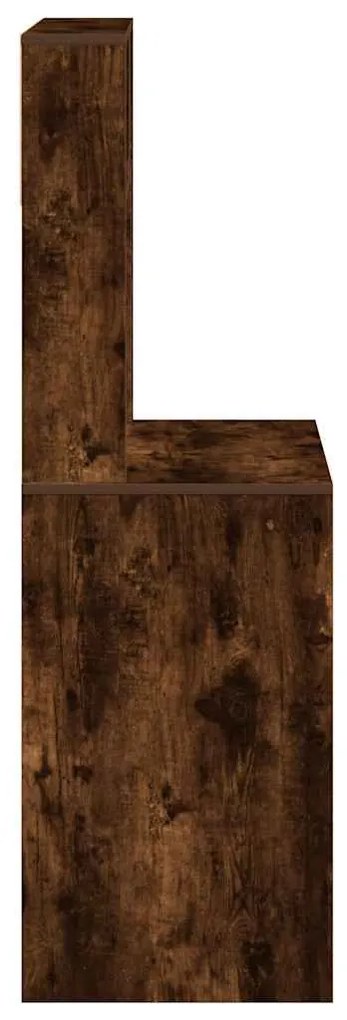vidaXL füstös tölgy szerelt fa íróasztal polcokkal 100x45x140 cm