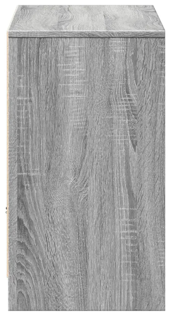 szürke sonoma színű szerelt fa LED-es TV-szekrény 91x34x61 cm