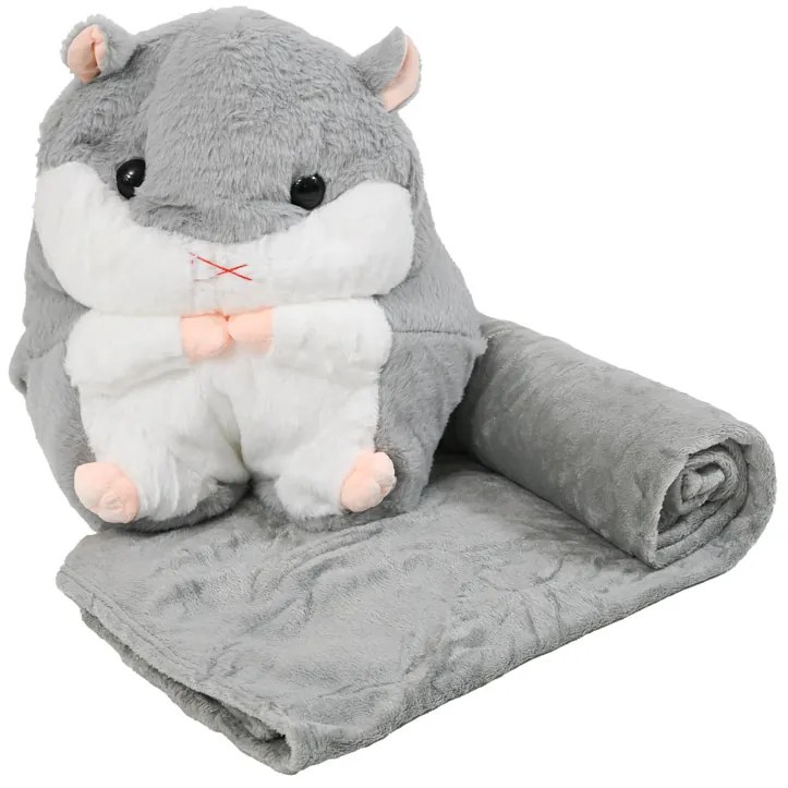 Plüss HÖRCSÖG szürke babatakaróval belül