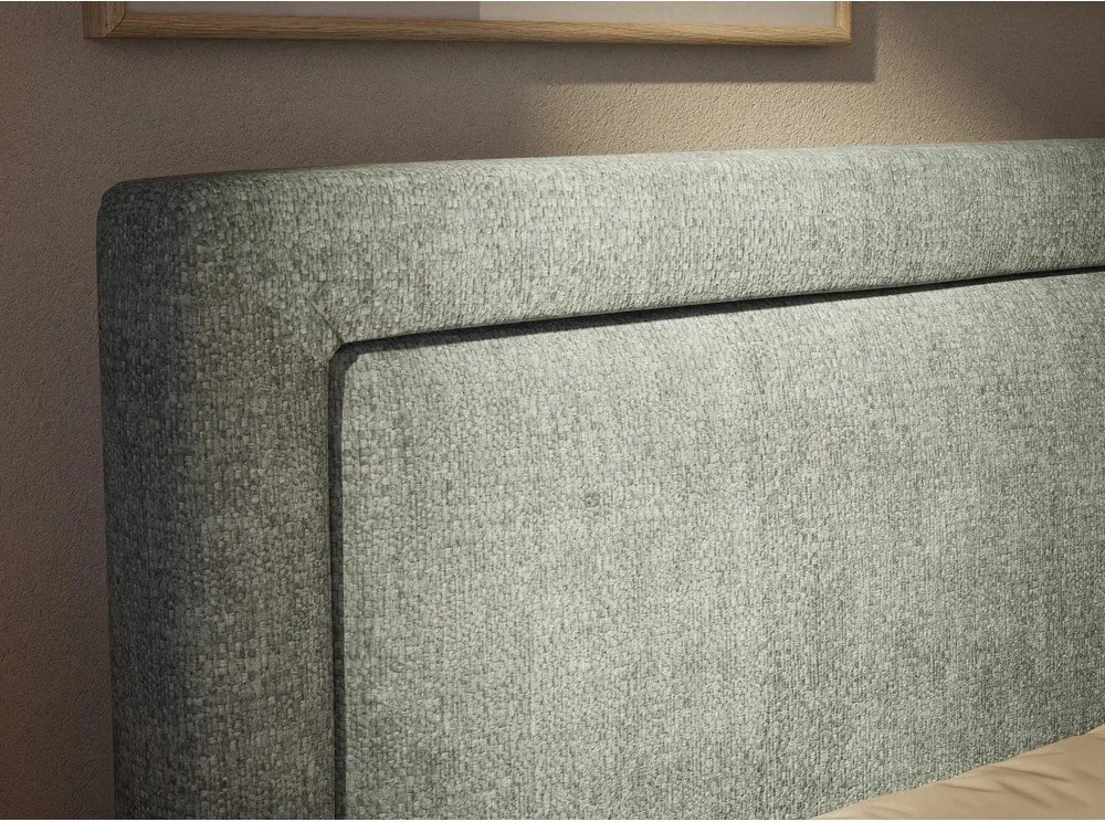 Világoskék ágyneműtartós boxspring ágy 180x200 cm Fresco – Maison de Rêve