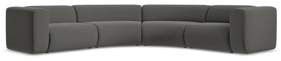 Szürke bársony sarokkanapé Ekahi – Makamii