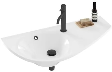 Ravak Avocado mosdó 85x45 cm fehér színben fényes felülettel csaptelep nyílás jobbra xj1p1100000 AVUM01P