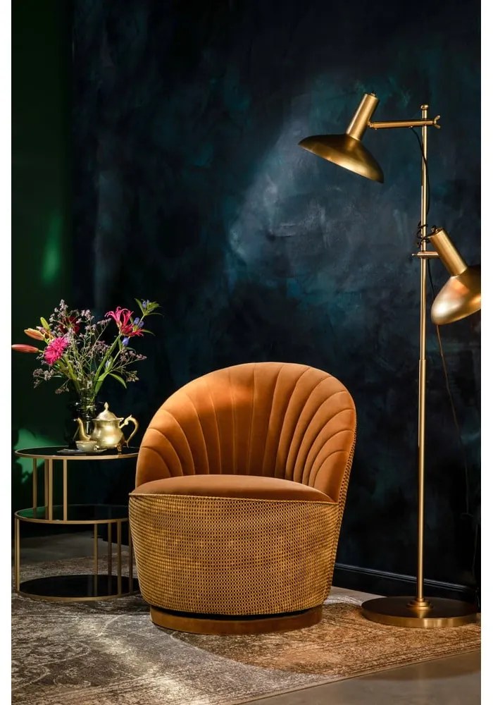 Madison barna bársony fotel - Dutchbone