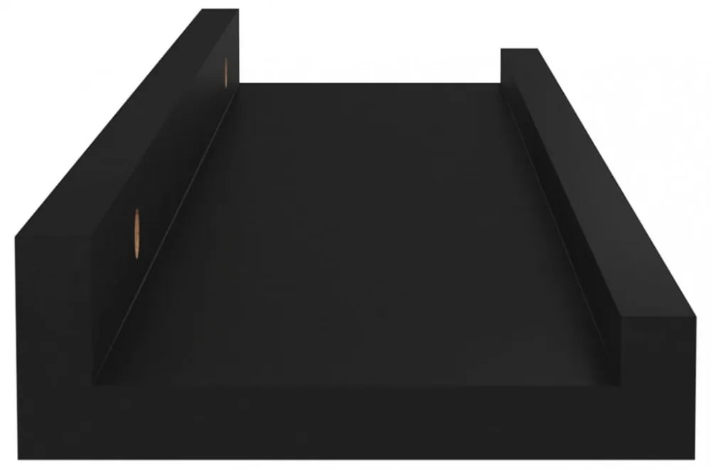 4 db fekete fali polc 40 x 9 x 3 cm