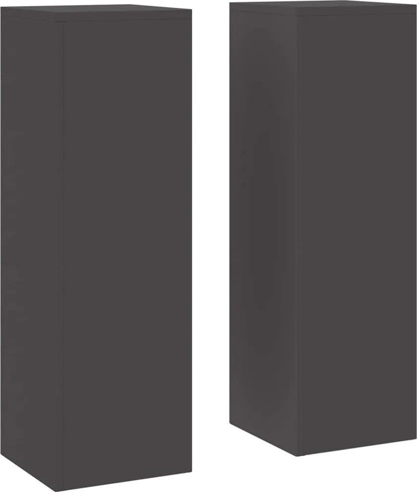 vidaXL Növényállvány 2 pcs Fekete 24 x 24 x 75 cm Acél