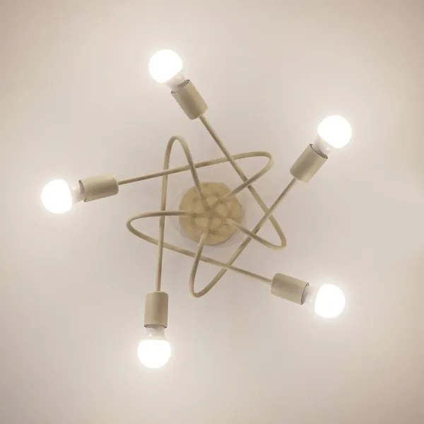 Felületre szerelhető csillár OXFORD 5xE27/15W/230V krémszínű