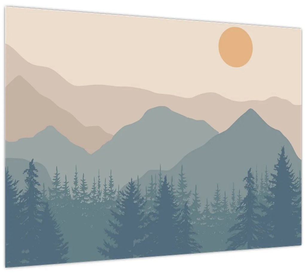 Üveg kép - Türkiz hegység N⁰1 (70x50 cm)