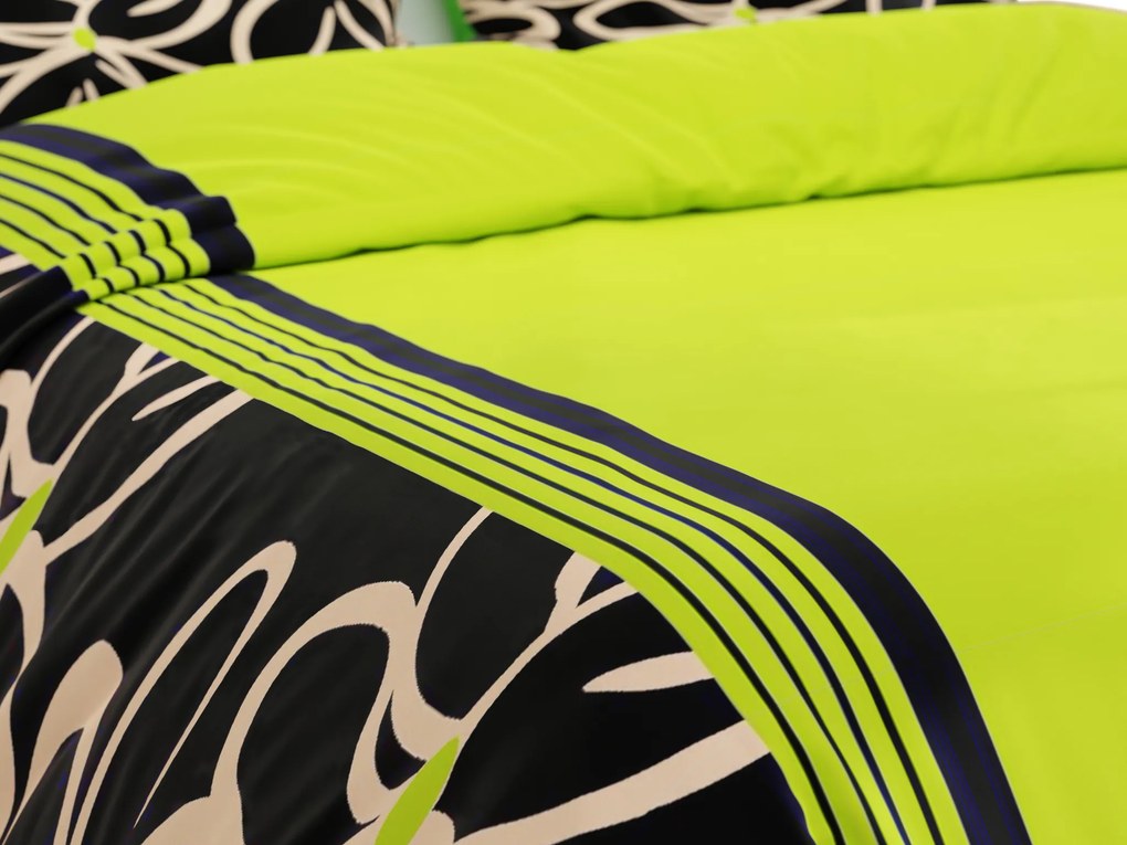 Pamut ágynemű BELLA BLEND zöld Ágyneműhuzat mérete: 70 x 90 cm | 140 x 200 cm