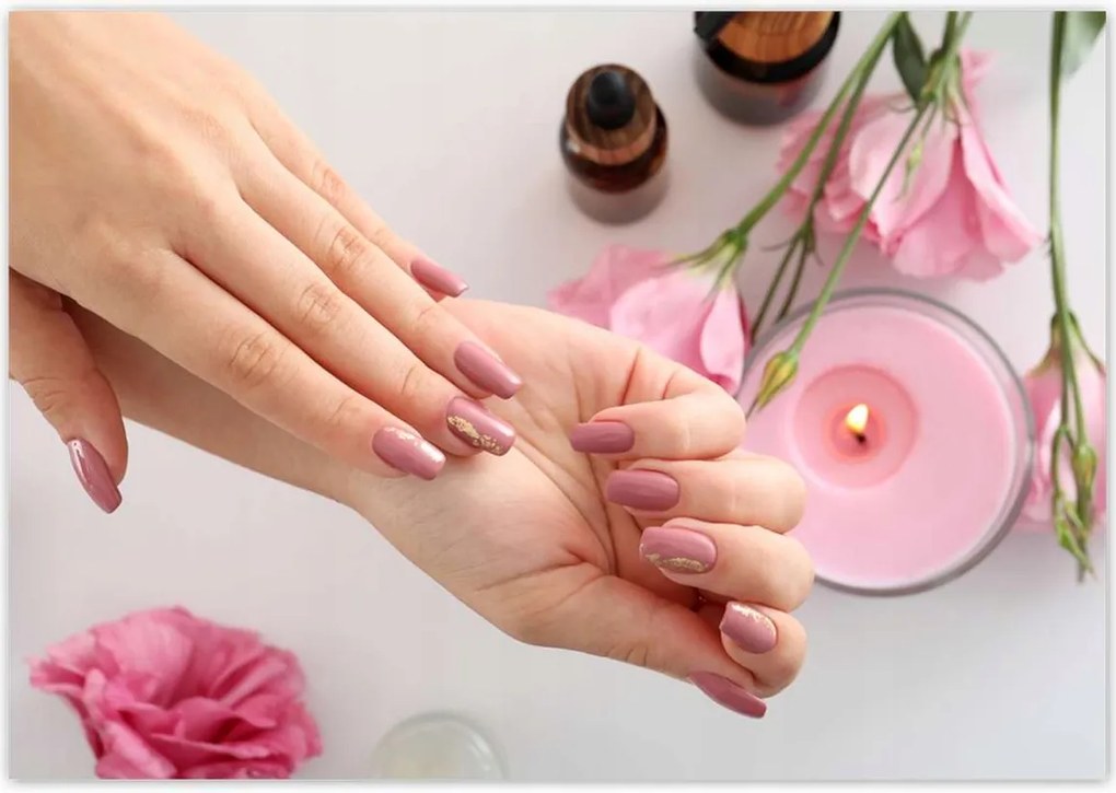 Poszterek 100x70 Ápolt kezek Spa Virágok